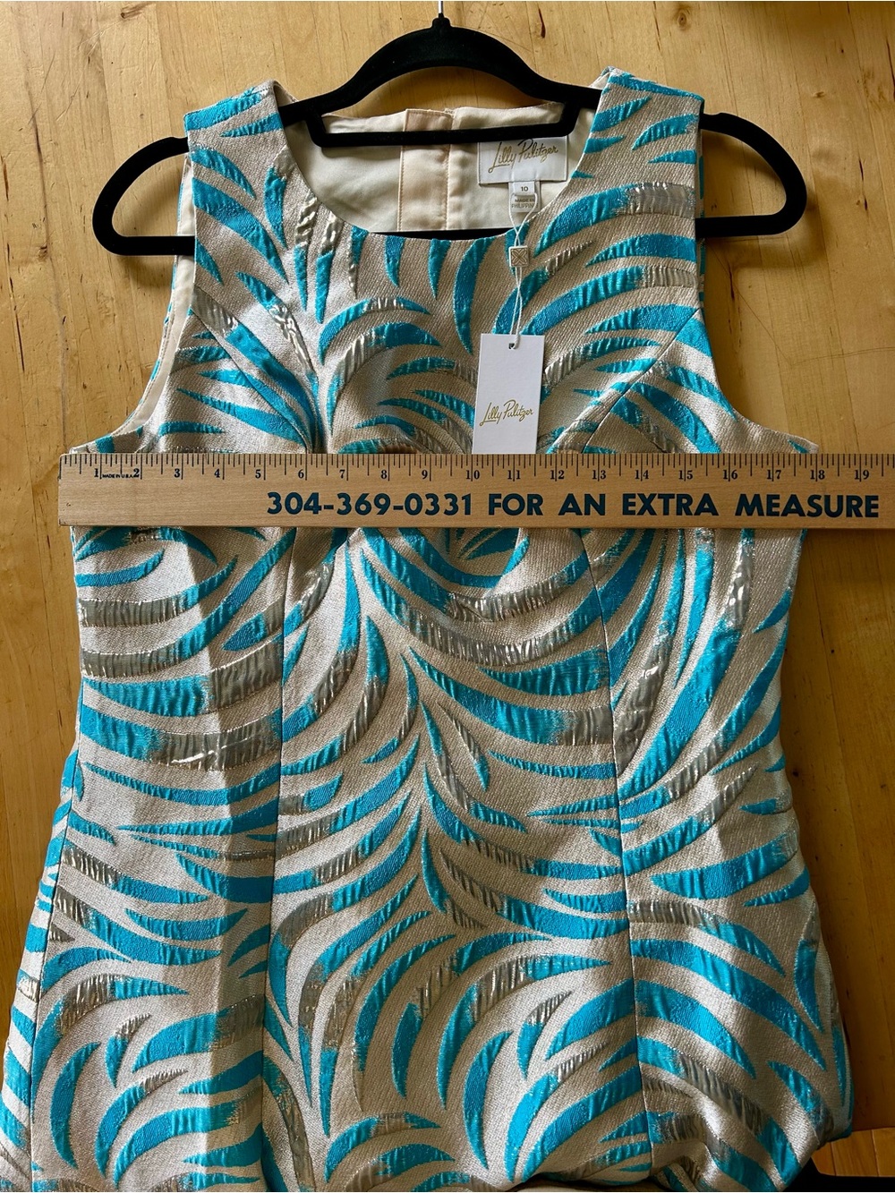Lilly Pulitzer Faylinn Shift Dress Breezy Aqua Midnight Sparks Brocade 10 NWT - Picture 12 of 14